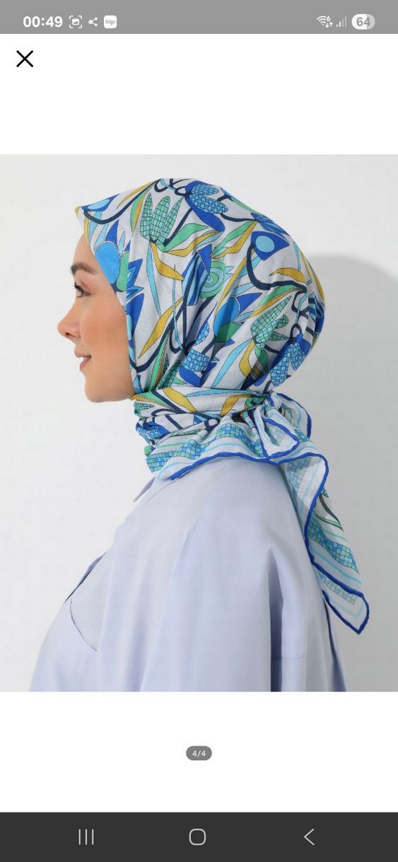 Bohem Tarz Pastel Mavi Kadın eşarp - Görsel 4