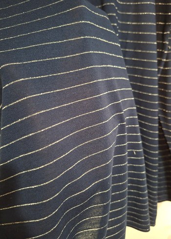 Çizgili, Uzun Kollu Kadın penye Bluz - Görsel 8