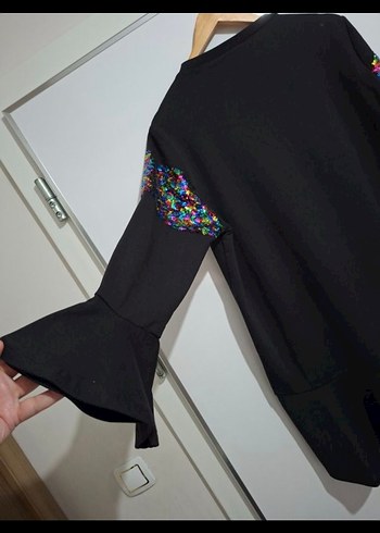 Renkli Desenli Uzun Kollu Salaş Tunik - Görsel 7