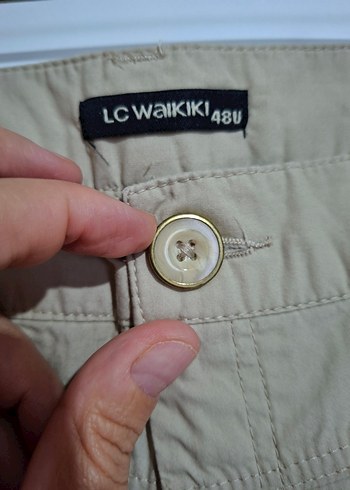 Bej Bol Kesim Keten Kumaş Kadın Pantolon - Görsel 2