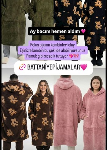 Kapüşonlu siyah Ayıcık Desenli giyilebilir battaniye - Görsel 5