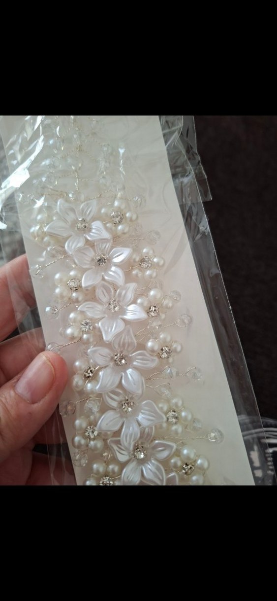 İnci Boncuklu Beyaz Kadın Saç Aksesuarı gelin tacı - Görsel 4