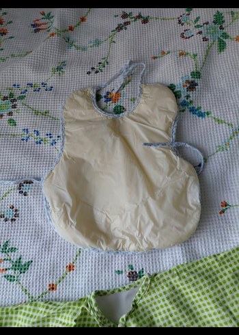 Nakışlı Yeşil Bebek Önlüğü 2 li - Görsel 6