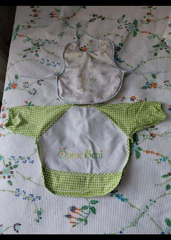 Nakışlı Yeşil Bebek Önlüğü 2 li - Görsel 5