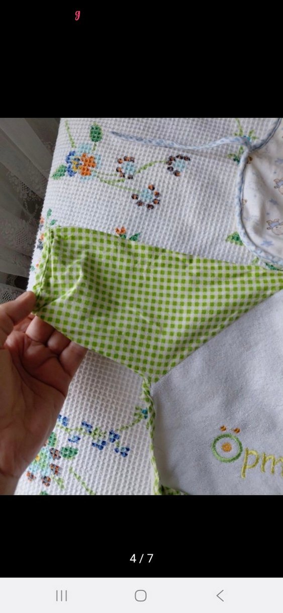 Nakışlı Yeşil Bebek Önlüğü 2 li - Görsel 3