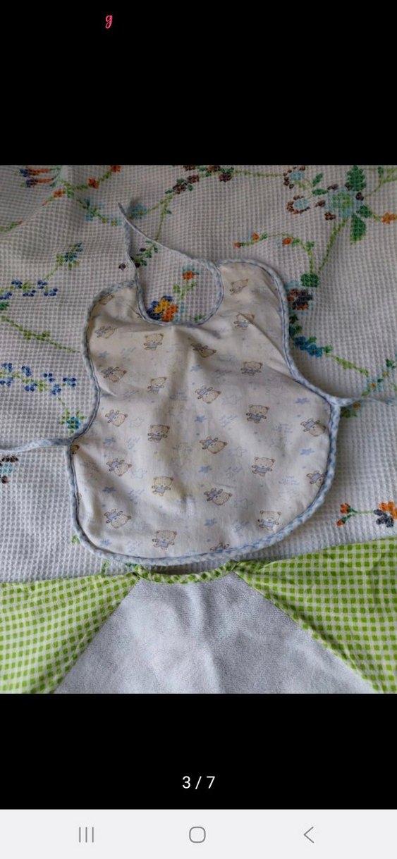 Nakışlı Yeşil Bebek Önlüğü 2 li - Görsel 2