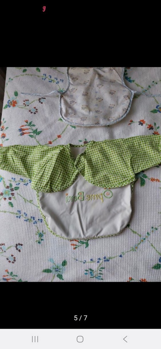 Nakışlı Yeşil Bebek Önlüğü 2 li - Görsel 4
