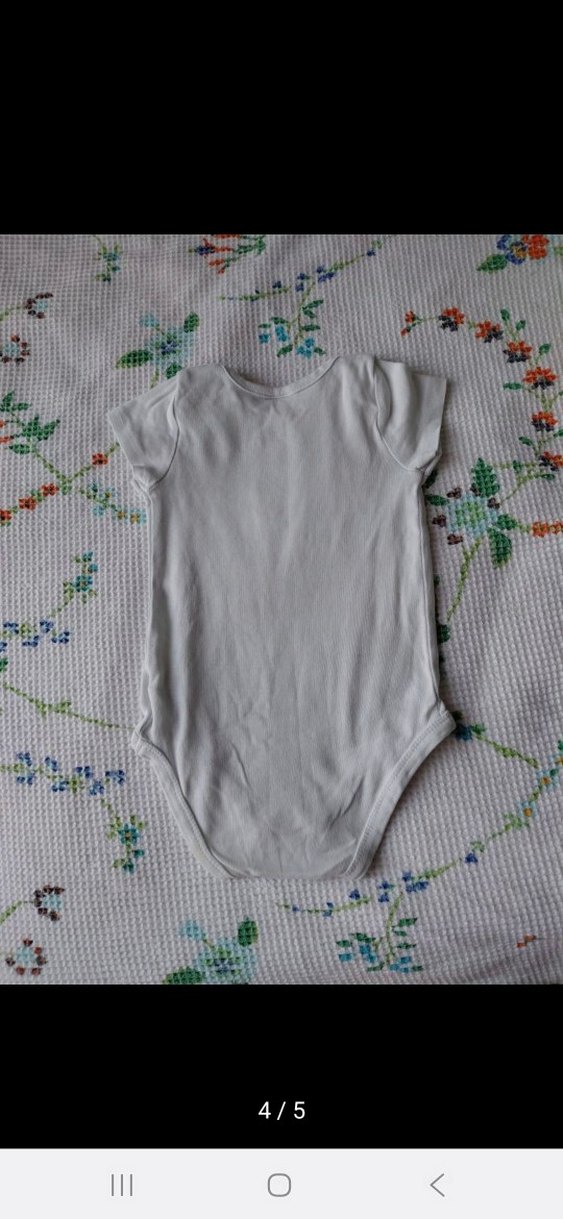 Bebek  Kısa Kollu Beyaz Body - Görsel 4