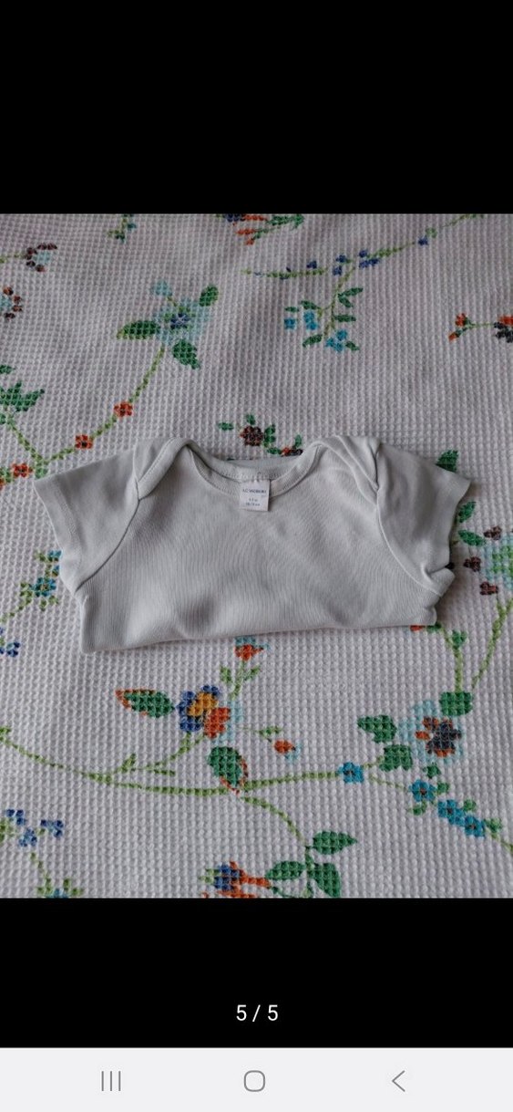 Bebek  Kısa Kollu Beyaz Body - Görsel 5