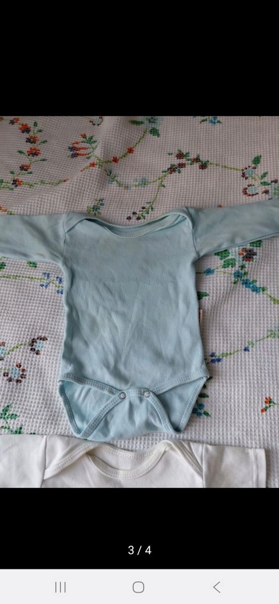 Bebek Kısa Kollu Beyaz Body - Görsel 3