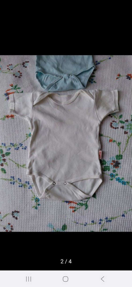 Bebek Kısa Kollu Beyaz Body - Görsel 2