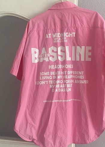 Twist Pembe Baskıli Gomlek