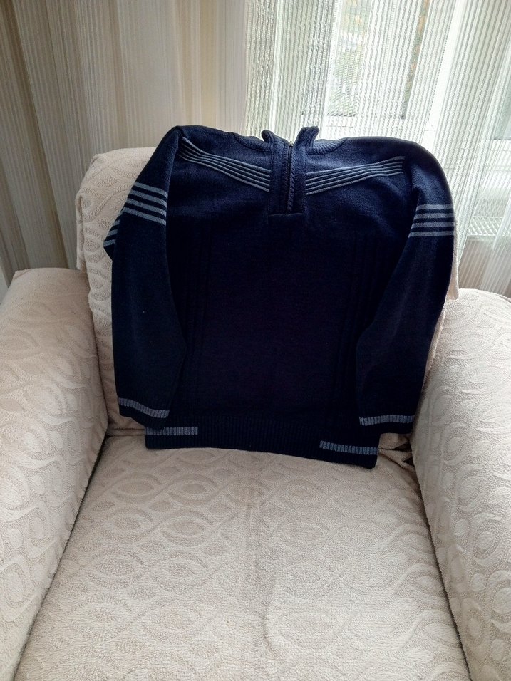 Antrasit Yün Örgü Yüksek Yakalı Erkek Kazak - Görsel 2