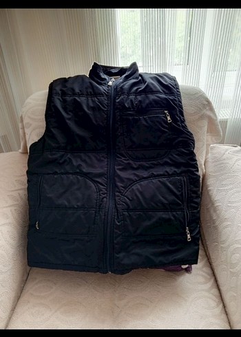 Erkek Siyah Fermuarlı Kolsuz Biker Yelek - Görsel 2