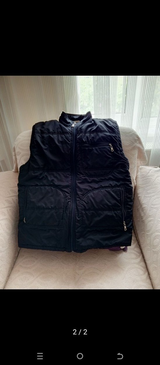 Erkek Siyah Fermuarlı Kolsuz Biker Yelek - Görsel 2