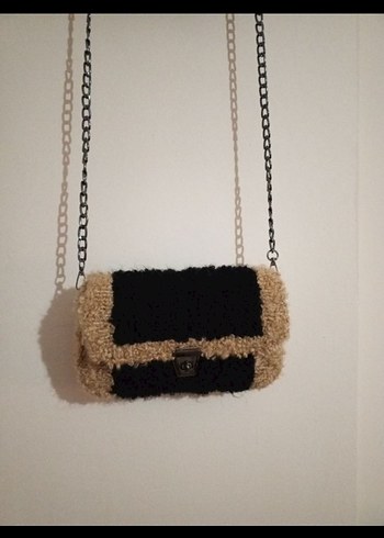 Siyah Örgü Detaylı Bohem Kadın Çanta - Görsel 2