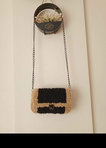 Siyah Örgü Detaylı Bohem Kadın Çanta - Görsel 3