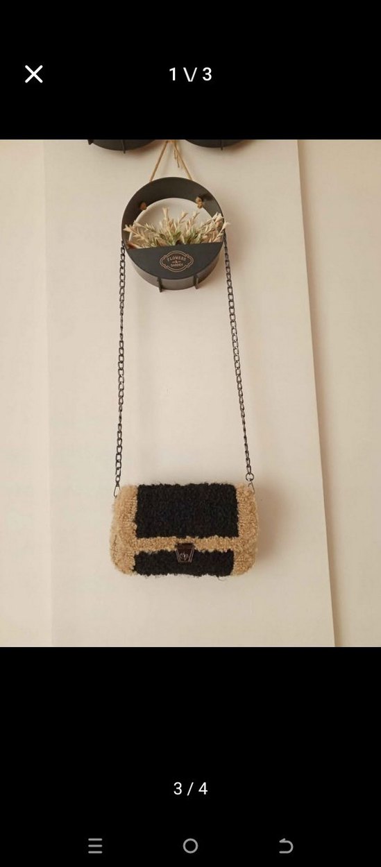 Siyah Örgü Detaylı Bohem Kadın Çanta - Görsel 3