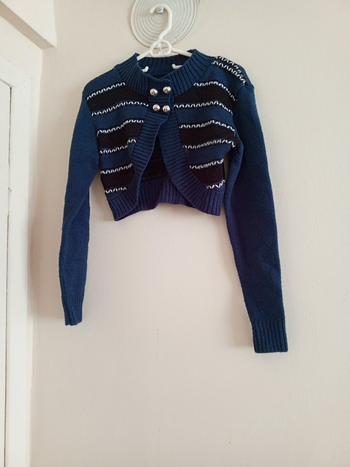 Kız Çocuk Lacivert Triko Bolero - Görsel 2