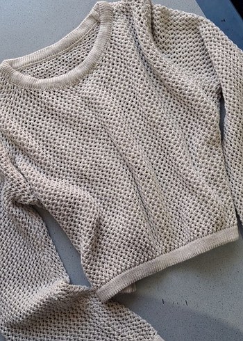 Kadın Gri Örgü Uzun Kollu Kazak - Görsel 2