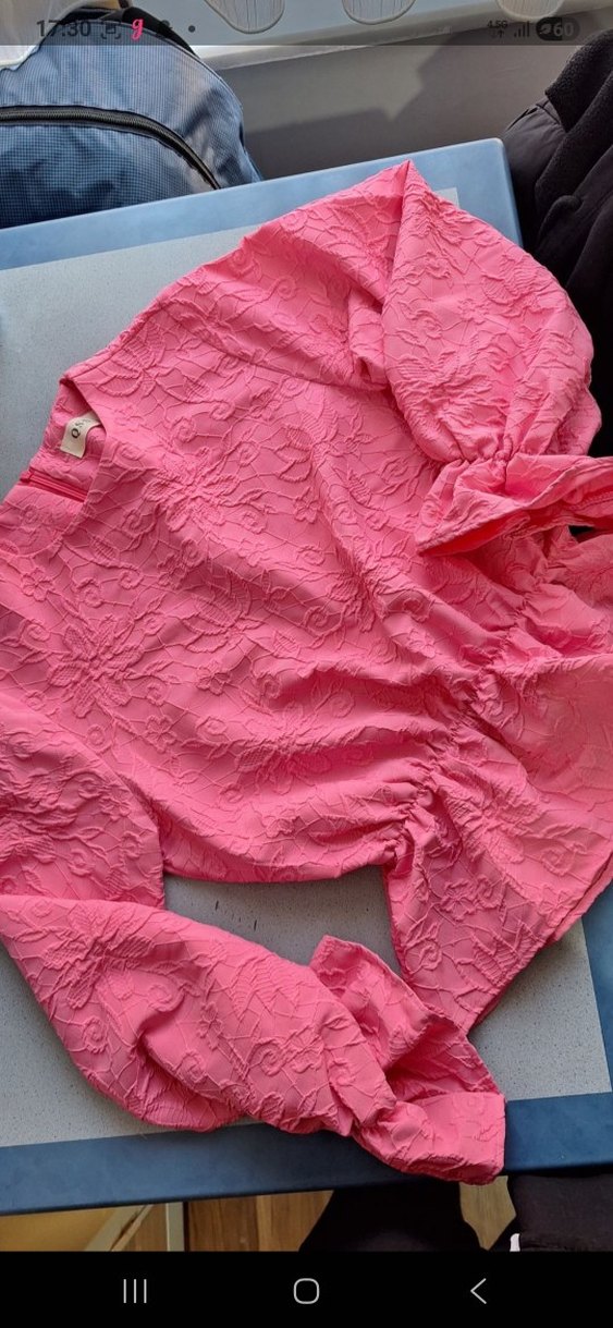 Pembe Nakışlı Kız Bluzu Volanlı - Görsel 2