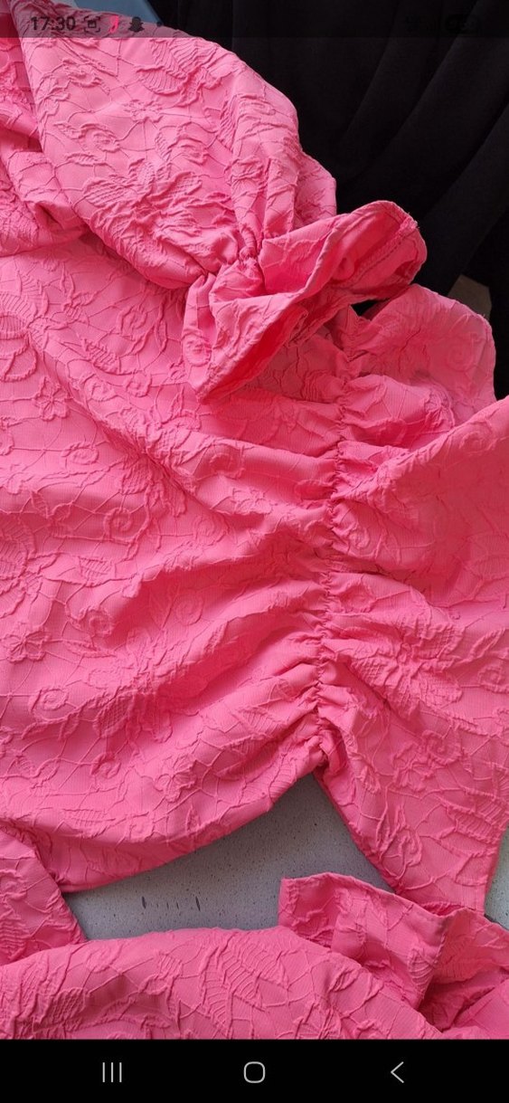 Pembe Nakışlı Kız Bluzu Volanlı - Görsel 3