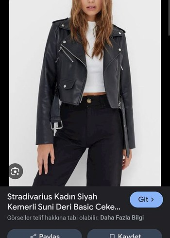 Stradivarius Stradivarius Kadın Deri Biker Ceket