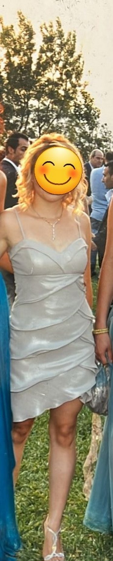 Askılı Drapeli dore Mini Mezuniyet Elbisesi - Görsel 2