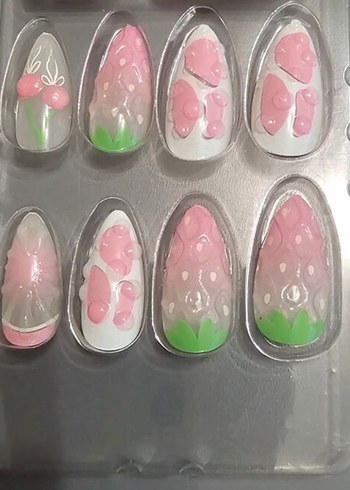 Çilek Takma Tırnak !YENİ ÜRÜN! - Görsel 2