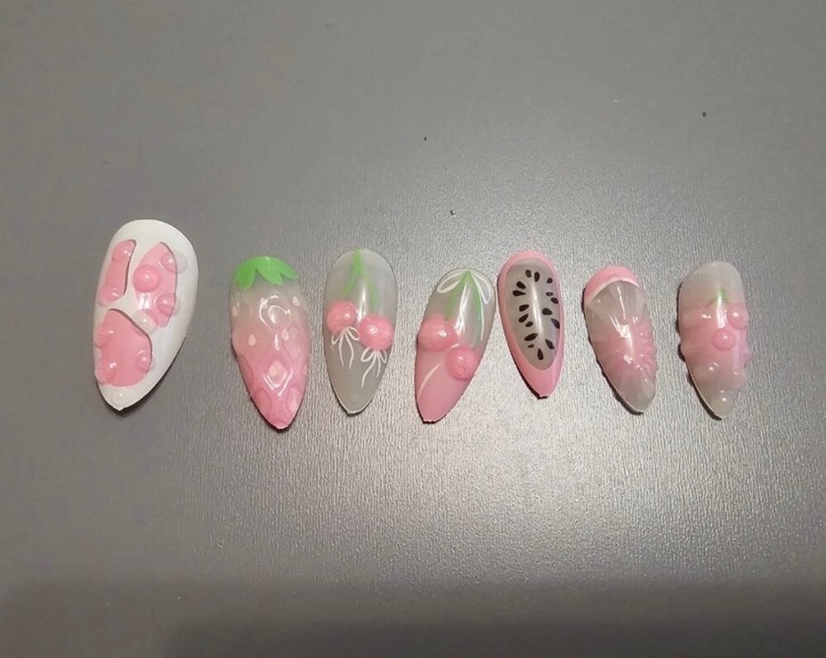 Çilek Takma Tırnak !YENİ ÜRÜN! - Görsel 3