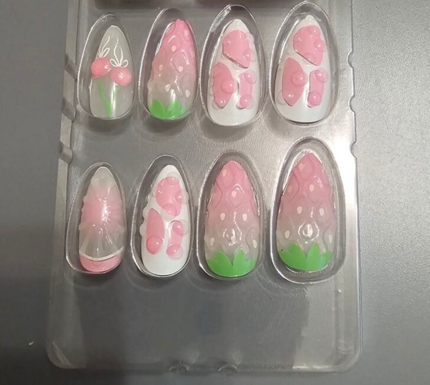 Çilek Takma Tırnak !YENİ ÜRÜN! - Görsel 2