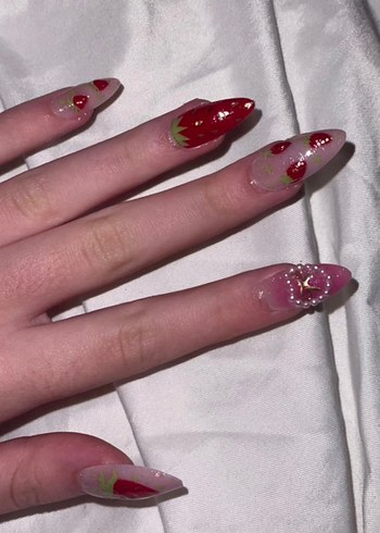 Çilek Takma Tırnak !YENİ ÜRÜN! - Görsel 3