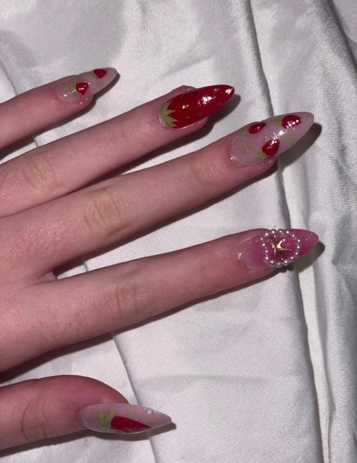 Çilek Takma Tırnak !YENİ ÜRÜN! - Görsel 3