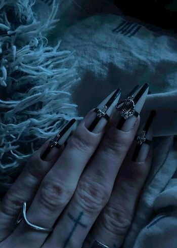 Goth Takma Tırnak !YENİ STOK! - Görsel 2