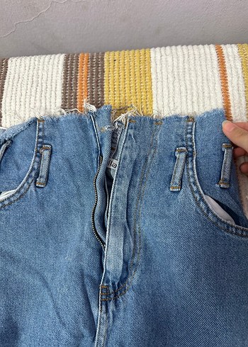 Kadın Mavi Bol Kesim Denim Pantolon - Görsel 2