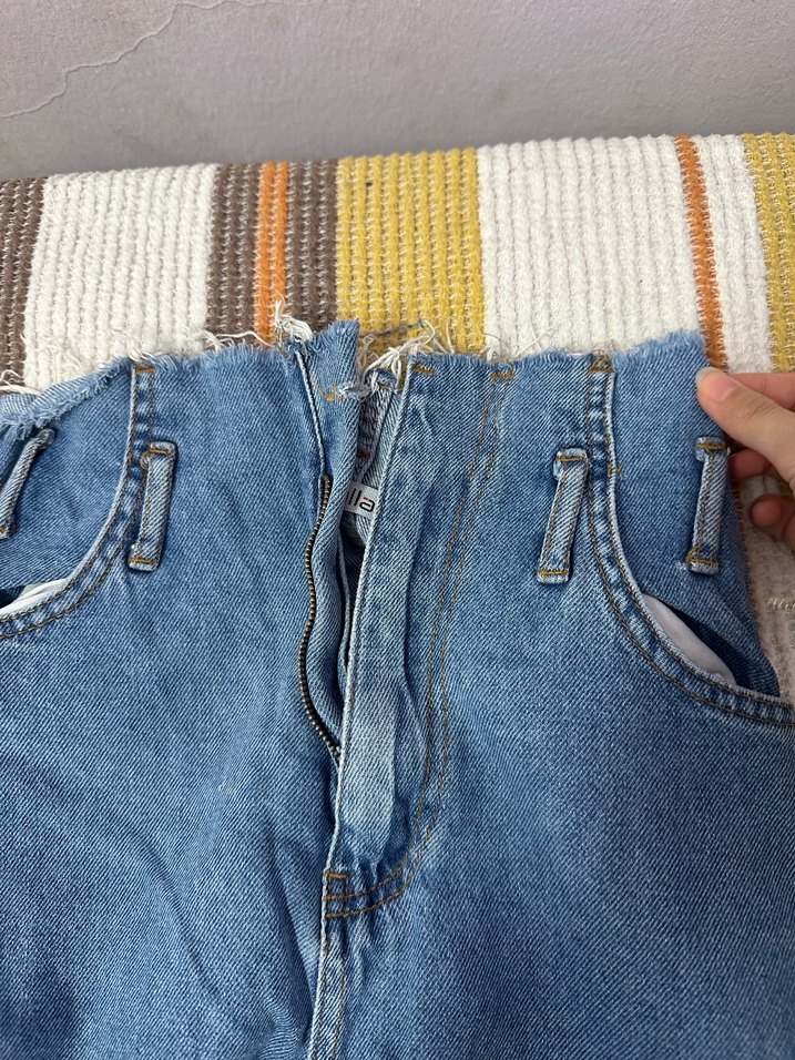 Kadın Mavi Bol Kesim Denim Pantolon - Görsel 2