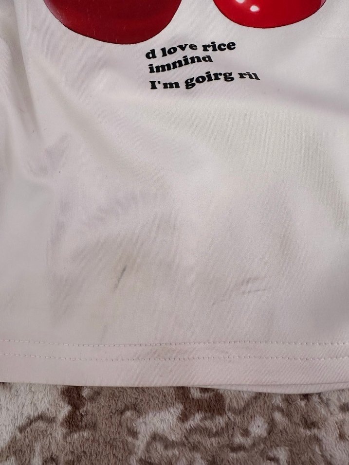 Beyaz Baskılı Kadın Tişört - Görsel 2