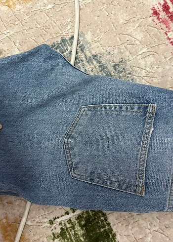 Kadın Mavi Denim Bol Kesim Midi Jean - Görsel 4