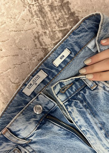 Mavi Bol Kesim Midi Kadın Kot Pantolon - Görsel 3