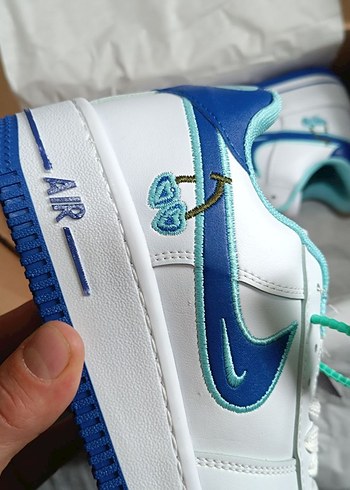 39 Beden Beyaz Mavi Nike Air Force 1 Spor Ayakkabı
