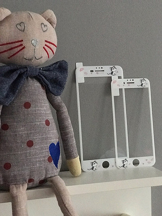 Kedi desenli ıphone ekran koruyucu