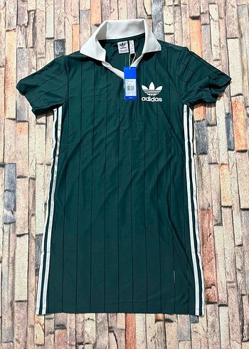 Adidas Koyu Yesil Retro Polo Elbise