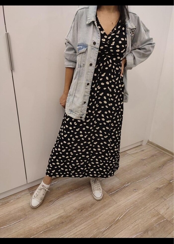 Çiçek desen maxi elbise - Görsel 4