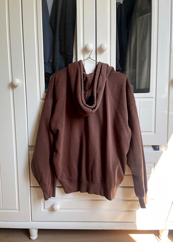 H&M Kahverengi Fermuarlı Kadın Sweatshirt