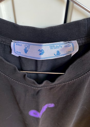 l/xl Beden Mor Baskılı Erkek Tişört Oversize Kesim