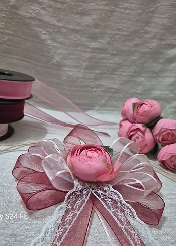 Beden Şakayıklı bordo,pembe arabave bohça süsü