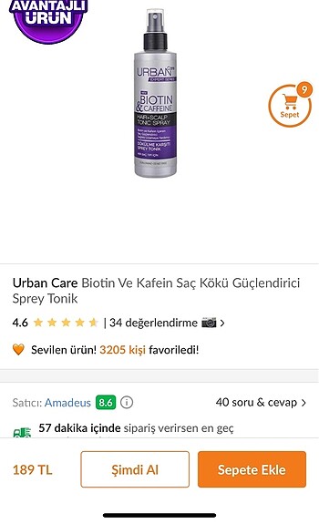 Urban biotin saç spreyi