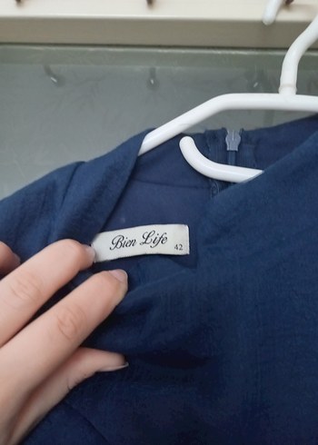 Uzun Lacivert Drapeli Tüllü Kadın Abiye Elbise - Görsel 6