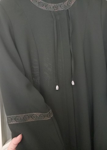 Uzun Kollu koyu yeşil renk ferace - Görsel 2