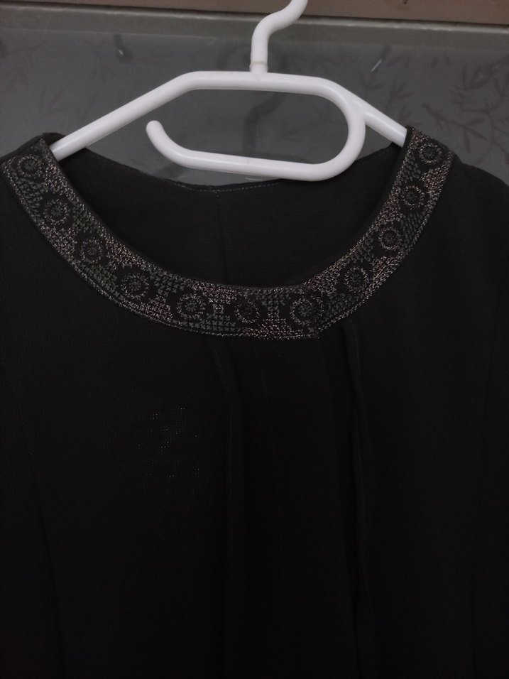 Uzun Kollu koyu yeşil renk ferace - Görsel 4